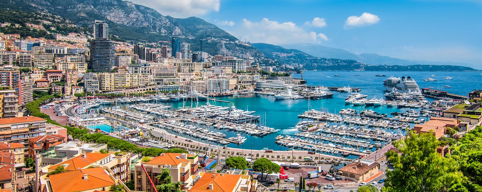 Monaco harbor full of yachts